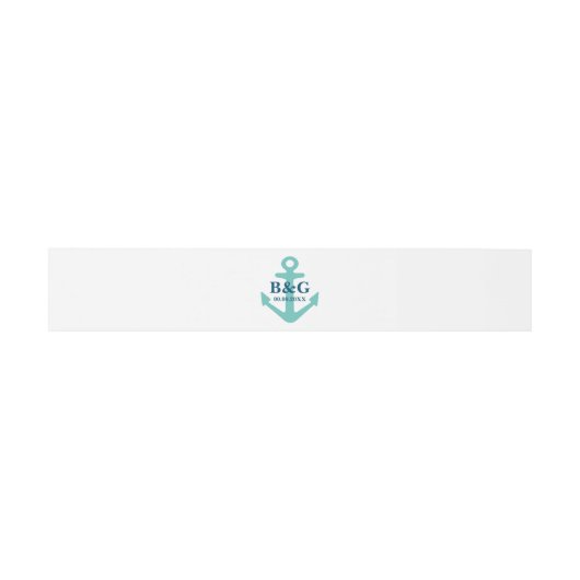 Classy nautical logo Hochzeit Einladung Bauchband Einladungsbanderole (Flach)