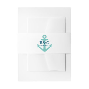 Classy nautical logo Hochzeit Einladung Bauchband Einladungsbanderole