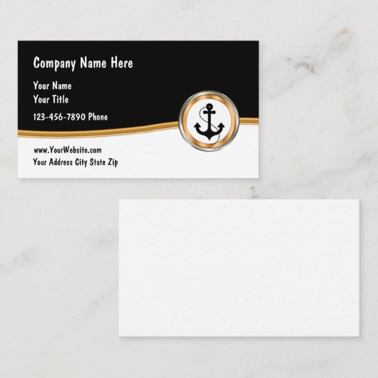 Classy Nautical Marine Theme Visitenkarte (Vorne/Hinten)