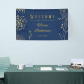 Classy Navy Blue Botanals Brautparty Banner (Messeveranstaltung)