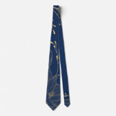 Classy Navy Blue Botanals Groomesmen Krawatte (Vorderseite)