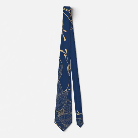 Classy Navy Blue Botanals Groomesmen Krawatte (Vorderseite)