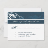 Classy Navy Blue - CUSTOM RSVP CARDS Karte (Rückseite)