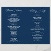 Classy Navy Blue, Foldable Wedding Program (Rückseite)