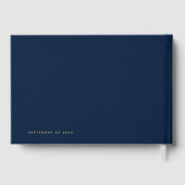 Classy Navy Blue Gold oder jede farbenprächtige le Gästebuch (Rückseite)