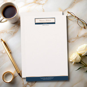 Classy Navy Blue Ivory Briefpapier