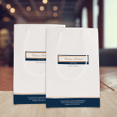 Classy Navy Blue Ivory Mittlere Geschenktüte
