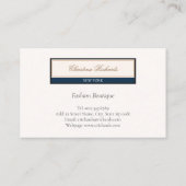 Classy Navy Blue Ivory Vielen Dank Visitenkarte (Rückseite)