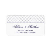 Classy Navy Blue Karo - Adressetikett (Vorne)