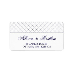 Classy Navy Blue Karo - Adressetikett