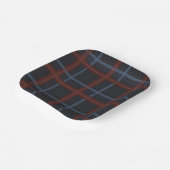 Classy Navy Blue Plaid Pattern Pappteller (Gewinkelt)