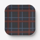 Classy Navy Blue Plaid Pattern Pappteller (Vorderseite)