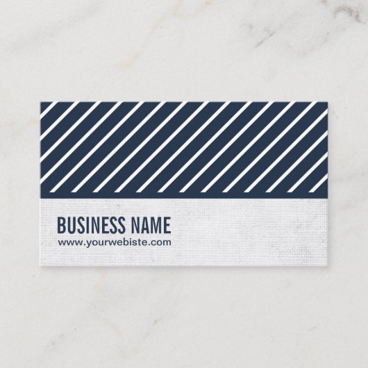 Classy Navy Blue Striping Podiatrist Business Card Visitenkarte (Vorderseite)