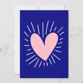 Classy Navy & Blush Pink Wavy Border Einladung (Rückseite)