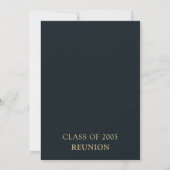 Classy Navy Gold 20th Class Reunion Invitation Einladung (Rückseite)