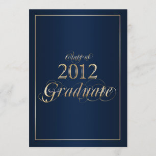 Classy Navy und Gold 2012 Graduate Einladung