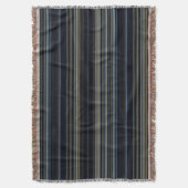 Classy Navy und Gold Multicolor Stripes Decke (Vorderseite Vertikal)
