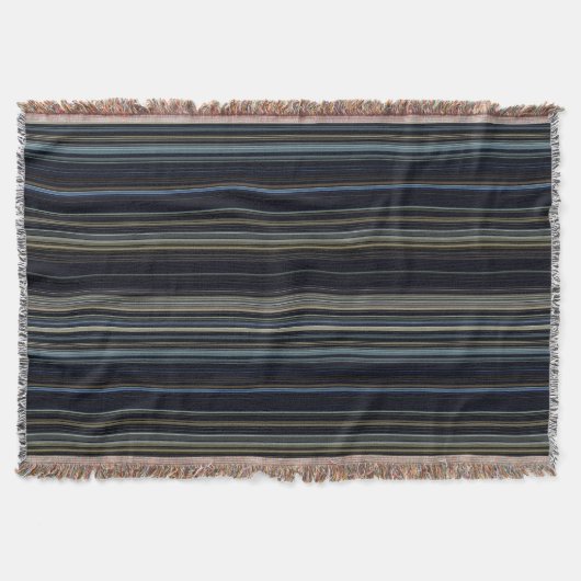Classy Navy und Gold Multicolor Stripes Decke (Vorderseite)
