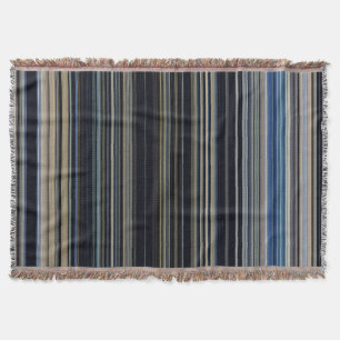 Classy Navy und Gold Multicolor Stripes Decke