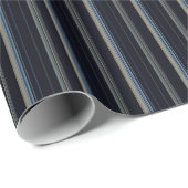 Classy Navy und Gold Multicolor Stripes Geschenkpapier (Rolleneckpunkt)