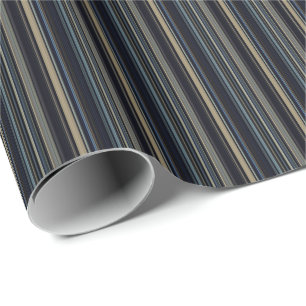 Classy Navy und Gold Multicolor Stripes Geschenkpapier