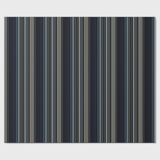 Classy Navy und Gold Multicolor Stripes Geschenkpapier (Flach)