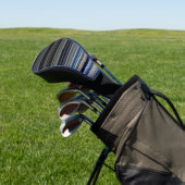 Classy Navy und Gold Multicolor Stripes Golf Headcover (In SItu)
