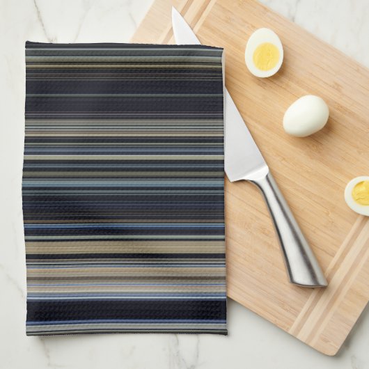 Classy Navy und Gold Multicolor Stripes Handtuch (Viertel Falte)