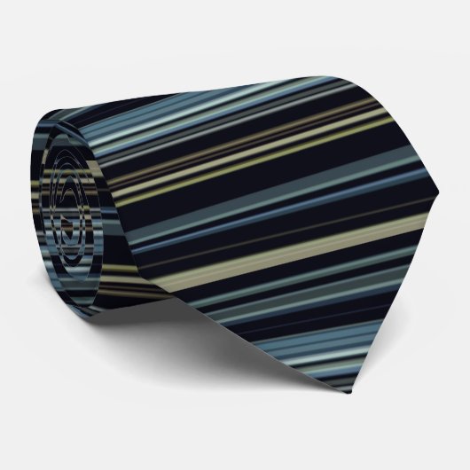 Classy Navy und Gold Multicolor Stripes Krawatte (Gerollt)