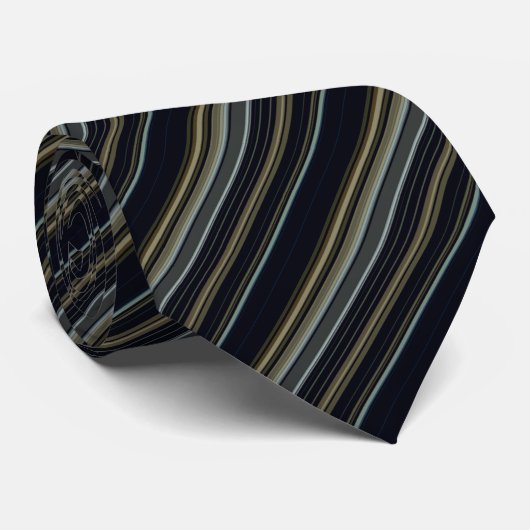 Classy Navy und Gold Stripes Krawatte (Gerollt)