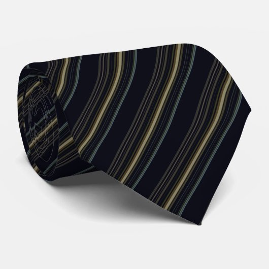 Classy Navy und Gold Stripes Krawatte (Gerollt)