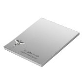 Classy Noble Medical Elegant Schwarz-weiß Caduceus Notizblock (Rotiert)