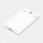 Classy Noble Medical Elegant Schwarz-weiß Caduceus Post-it Klebezettel (angewinkelt)