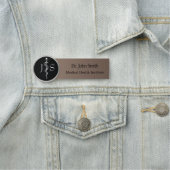 Classy Noble Silver Rod of Asclepius Medical Namensschild (Beispiel)