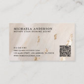 Classy Notary Loan Signing Agent QR Code Gold Foil Visitenkarte (Rückseite)