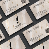 Classy Notary Loan Signing Agent QR Code Gold Foil Visitenkarte