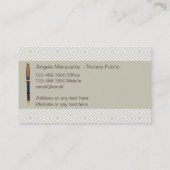 Classy Notary Public Einzigartiges Design Visitenkarte (Rückseite)