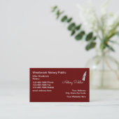 Classy Notary Public Fether Pen Business Cards Visitenkarte (Stehend Vorderseite)