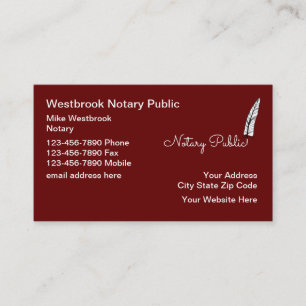 Classy Notary Public Fether Pen Business Cards Visitenkarte