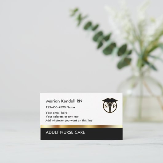 Classy Nurse Practitioner Design Visitenkarte (Stehend Vorderseite)