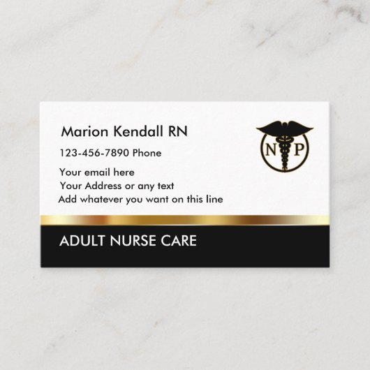 Classy Nurse Practitioner Design Visitenkarte (Vorderseite)