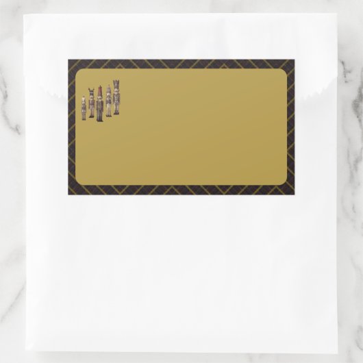 Classy Nutcracker Soldiers Name Labels Rechteckiger Aufkleber (Tasche)