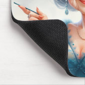 Classy Old Lady mit Cocktail Mousepad (Ecke)