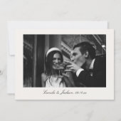 Classy Old Money Black and Ivory Wedding Photo Dankeskarte (Rückseite)