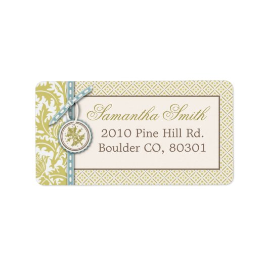 Classy Olive Address Label Adressaufkleber (Vorne)