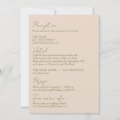 Classy Olive Green Fancy Retro All In One Wedding Einladung (Rückseite)