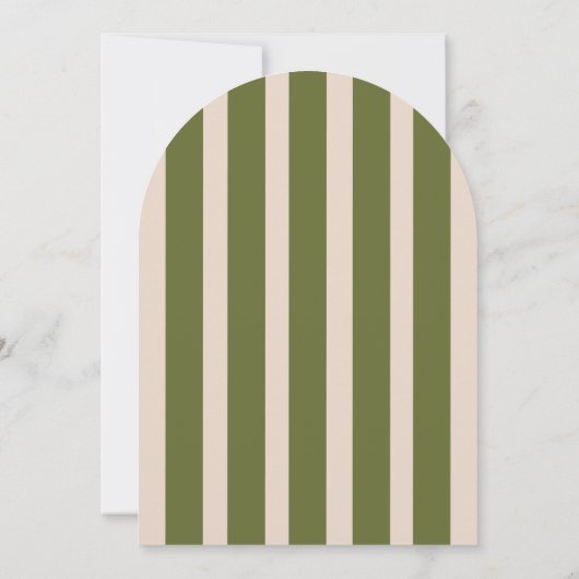 Classy Olive Green Fancy Retro Arched  Wedding Einladung (Rückseite)