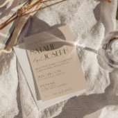 Classy Olive Green Fancy Retro QR Code Wedding Einladung