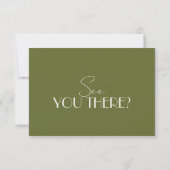 Classy Olive Green Old Money Fancy QR Code Wedding RSVP Karte (Rückseite)