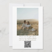 Classy Olive Green Old Money QR Code Photo Wedding Einladung (Rückseite)